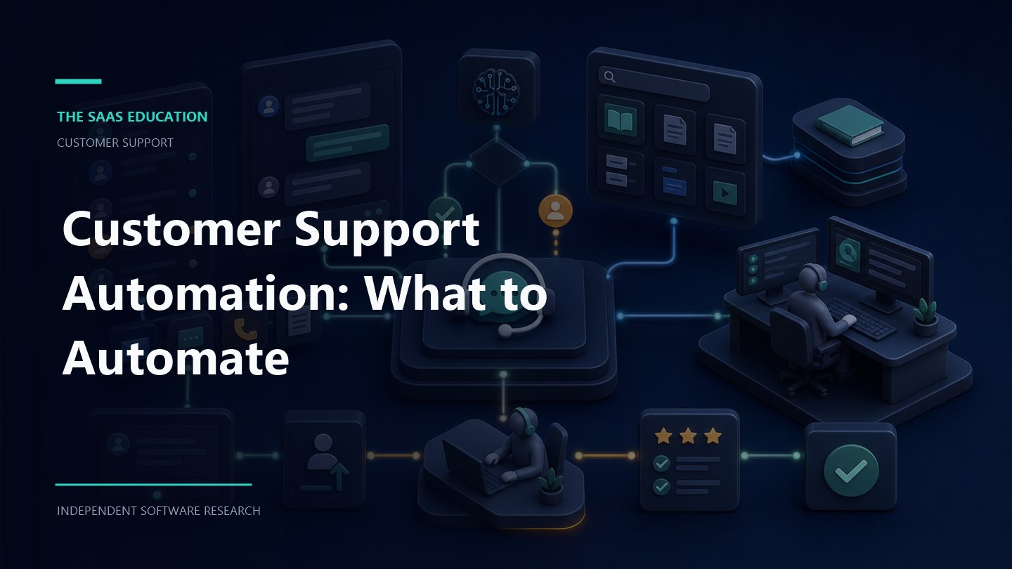 customer support automation workflow showing evaluation criteria, ownership, controls, and review checkpoints