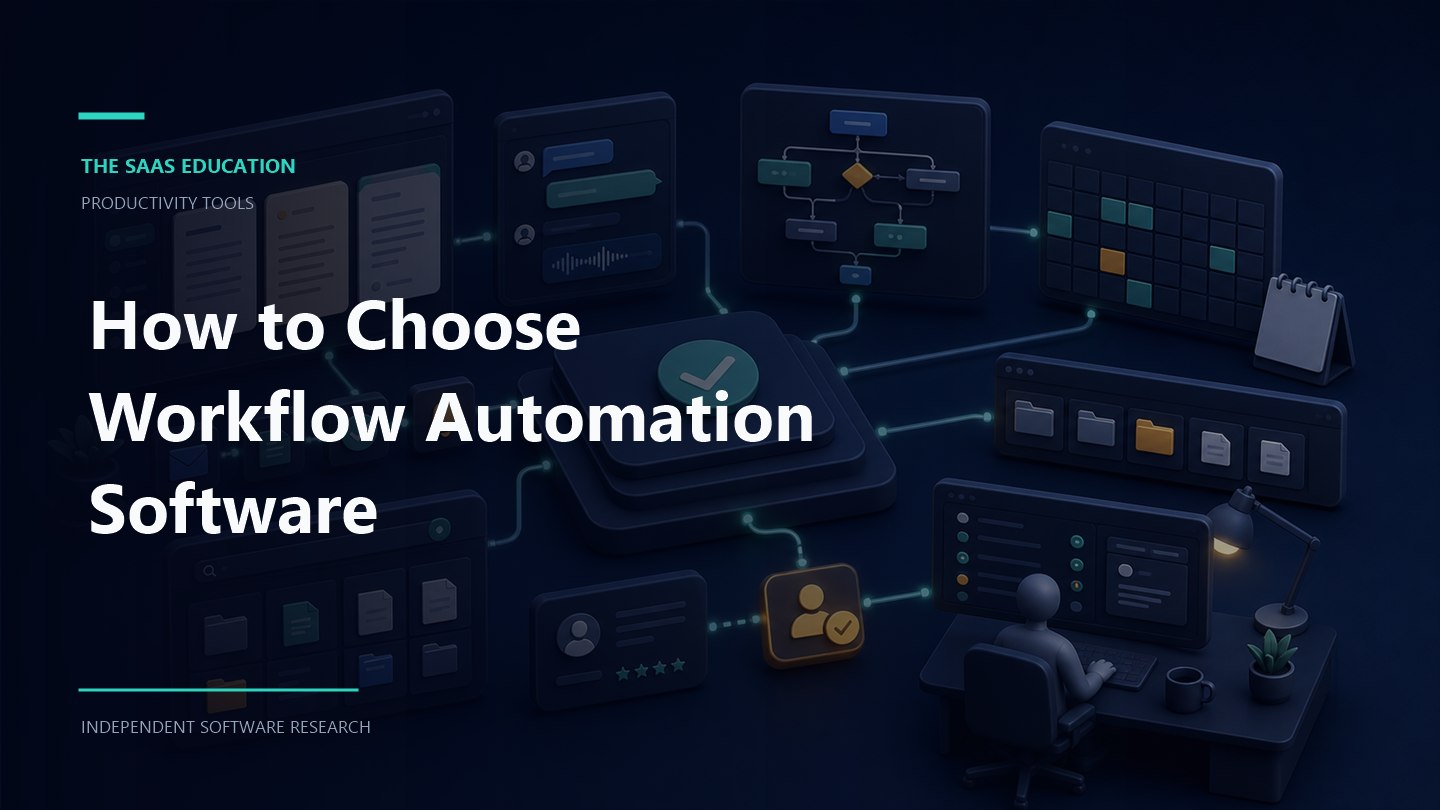 workflow automation software workflow showing evaluation criteria, ownership, controls, and review checkpoints