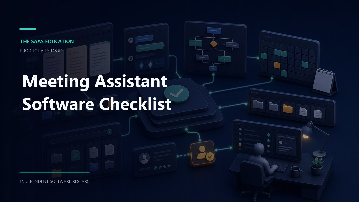 meeting assistant software checklist evaluation workflow and software buying checklist