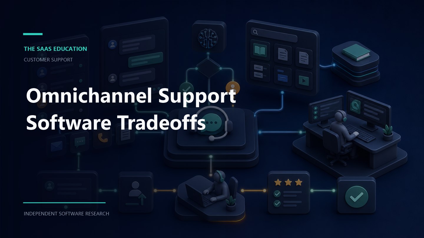 Omnichannel support software tradeoffs showing unified queues, routing logic, and customer context