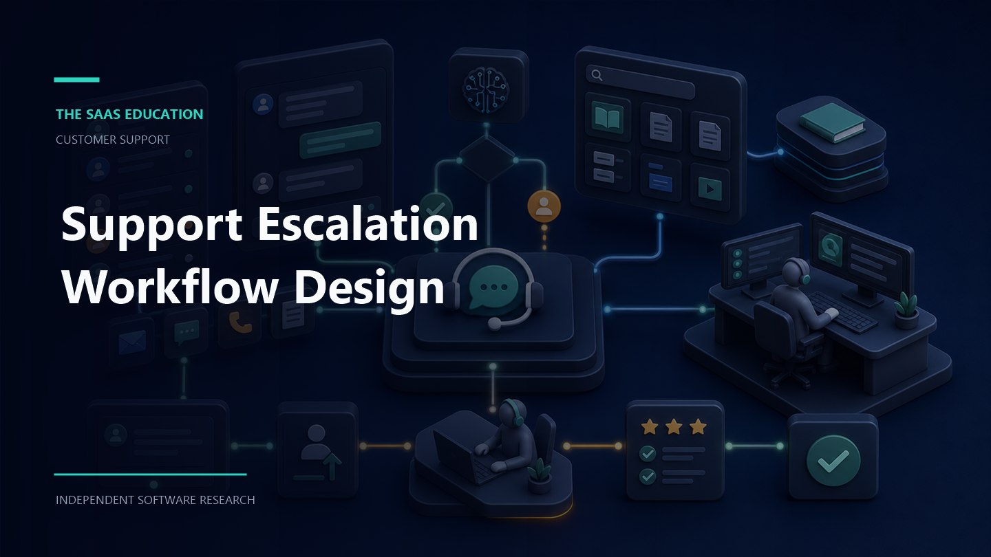 Support escalation workflow showing ticket priority, responder handoffs, SLA timers, and customer update checkpoints